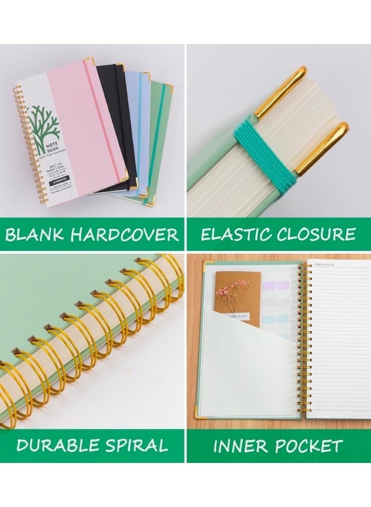 A4 Hardcover Spiral Notebook 300 Pages, Premium 110GSM Thick Lined Paper Notebook With Metal Rounded Include 12pcs Index Tabs, Good Choose For Work,School, Journal, Black - Image 5